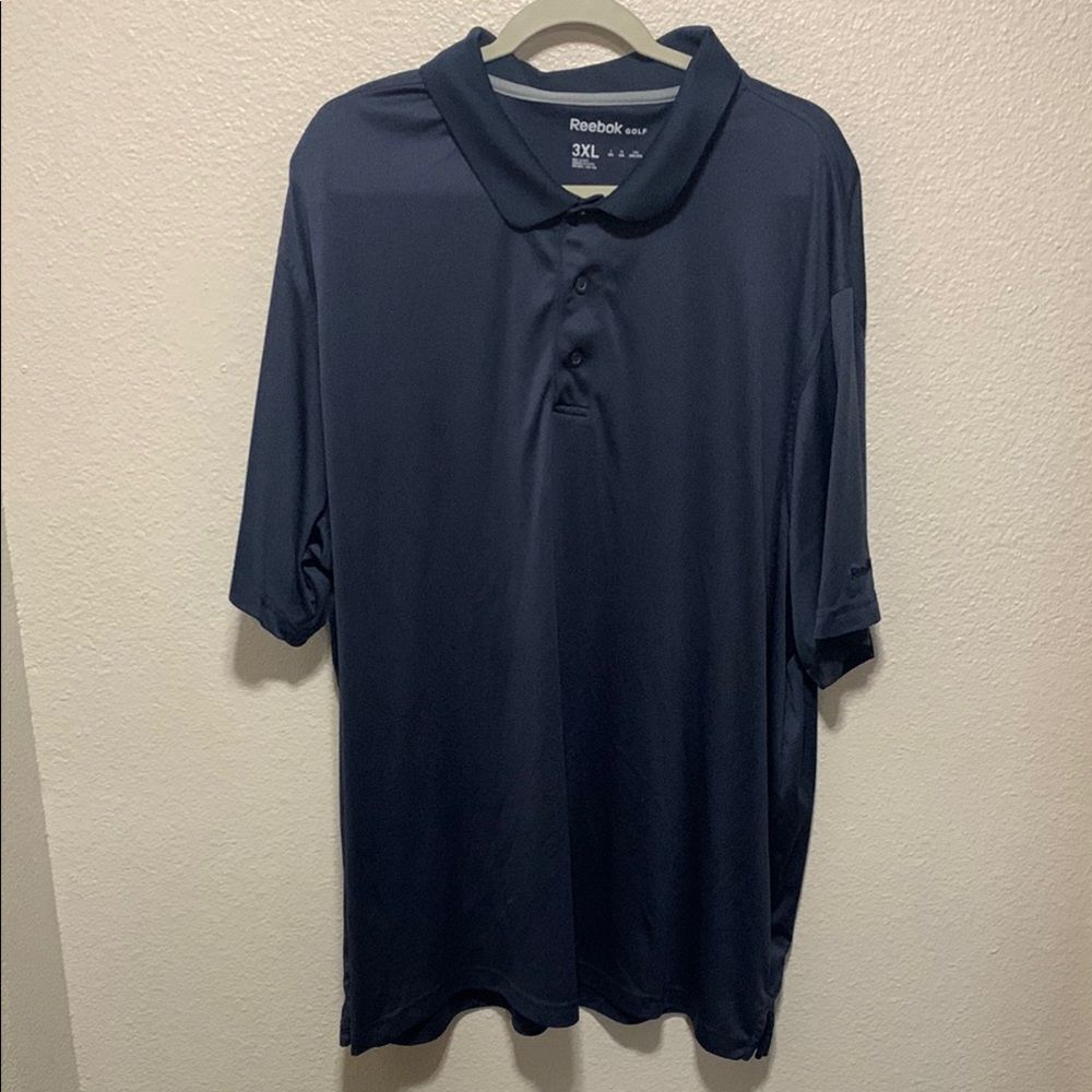 Reebok Blue Polo Shirt with Short Sleeves and Relaxed Fit